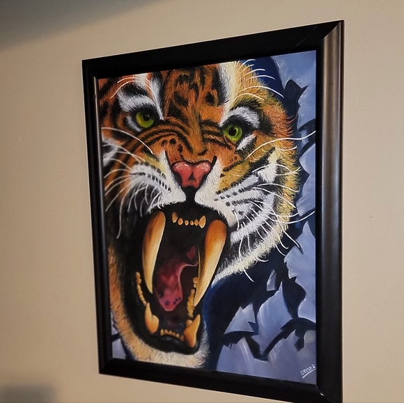 BEAUTIFUL VINTAGE OIL ON CANVAS PAINTING SIGNED BY ANNA 25X31 " FRAMED - Picture 3 of 12